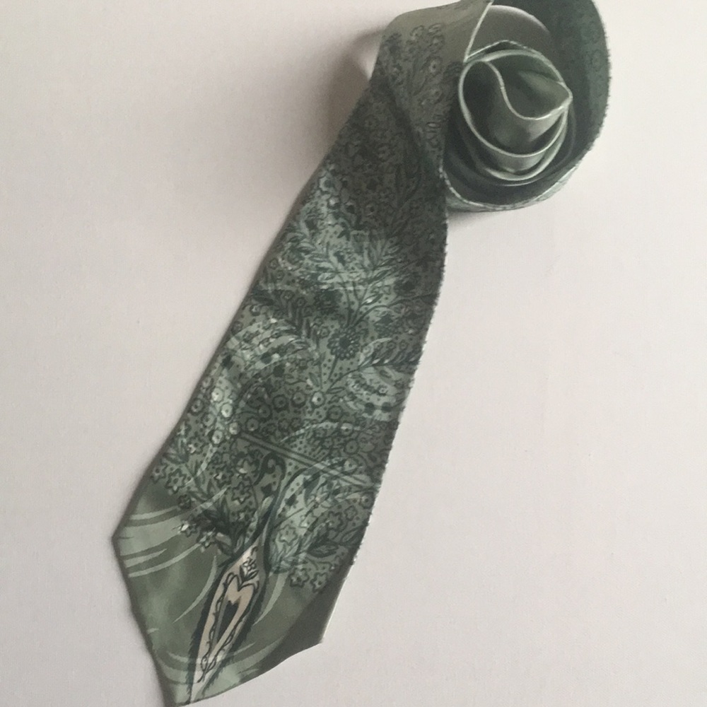 Vintage Brent Tie Rare Men’s Floral Pattern Mint